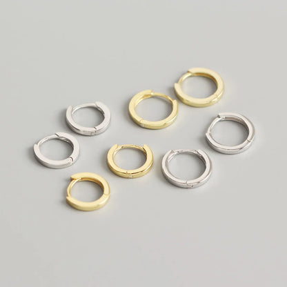 1 Pair Simple Style Geometric Circle Plating Sterling Silver Earrings