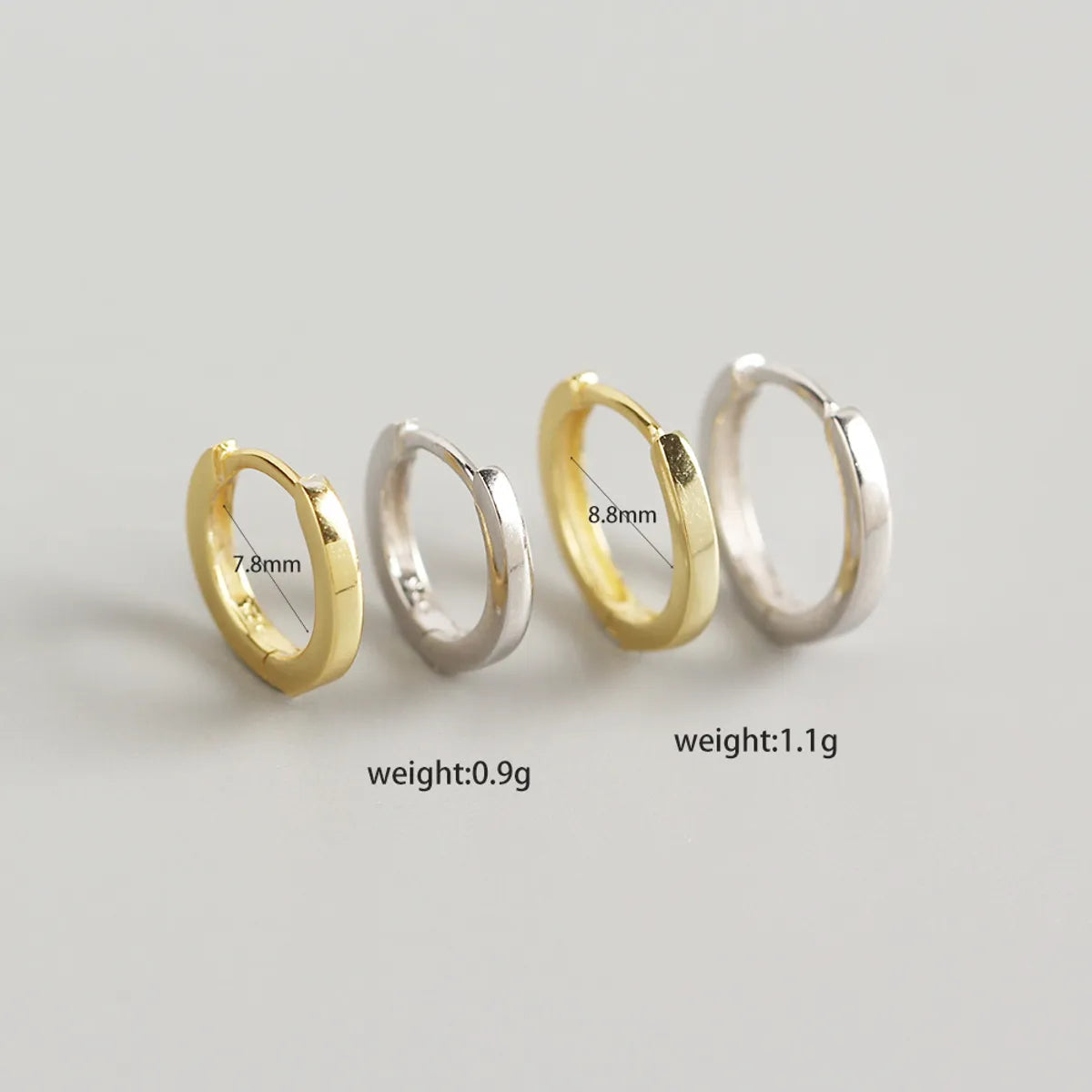 1 Pair Simple Style Geometric Circle Plating Sterling Silver Earrings