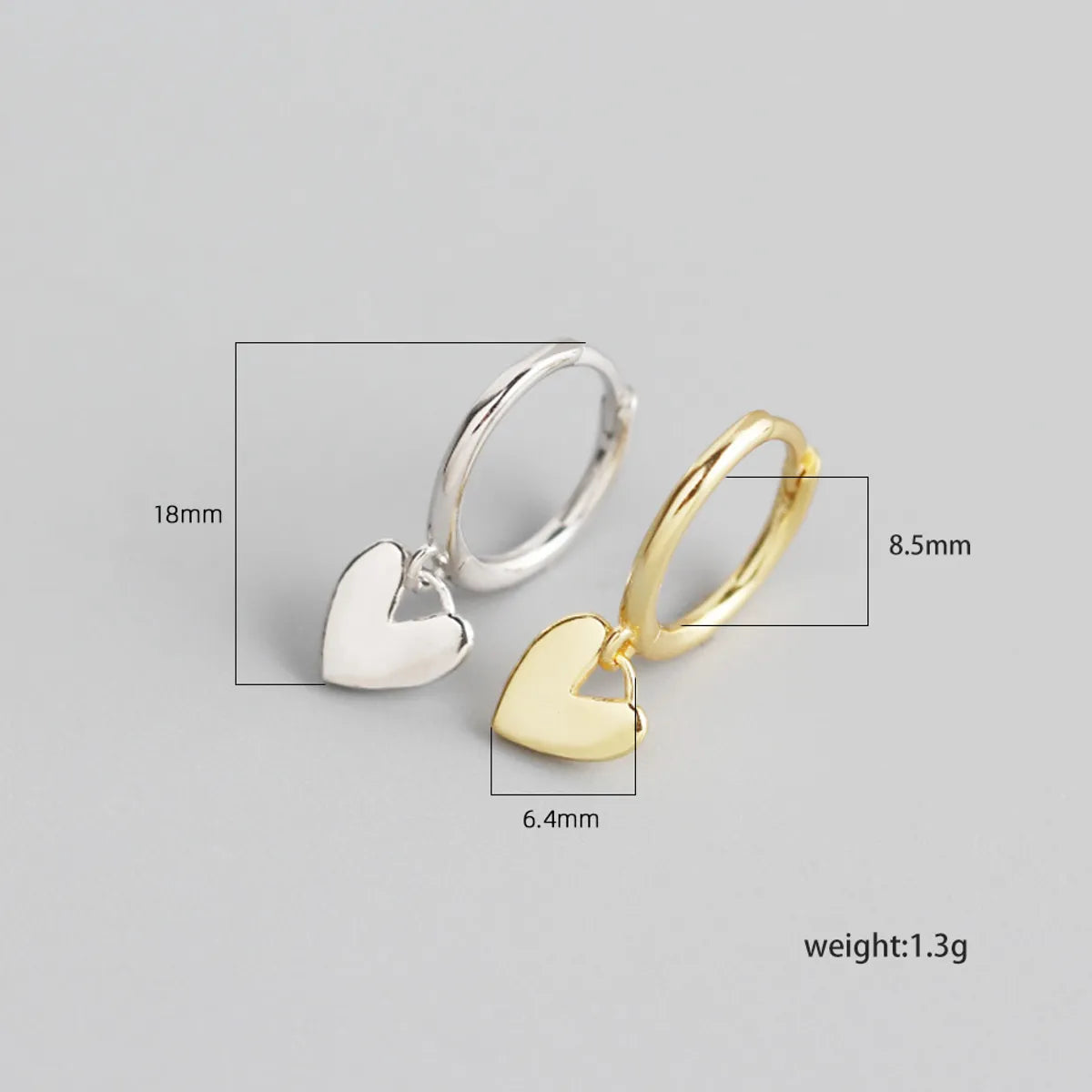 S925 Sterling Silver Heart Pendnat Ear Buckle Wholesale Gooddiy