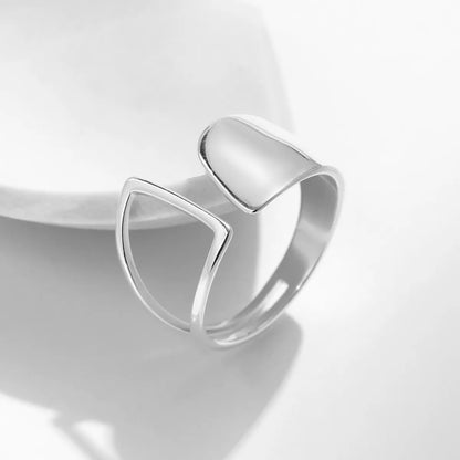 Ig Style Modern Style Simple Style Irregular Sterling Silver Rhodium Plated Open Rings In Bulk