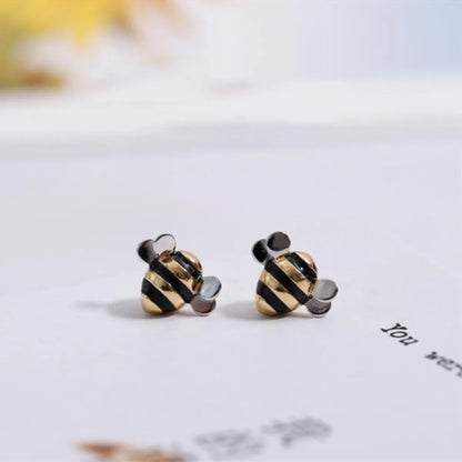 S925 Sterling Silver Necklace Wholesale Korean Fashion Cute Oil Dropping Bee Two-Color Atmospheric Necklace Set For Women