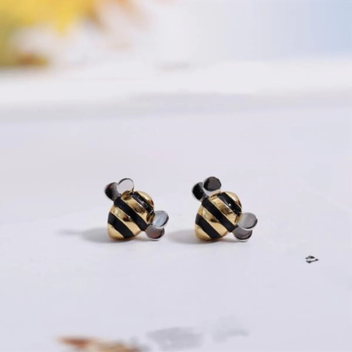 S925 Sterling Silver Necklace Wholesale Korean Fashion Cute Oil Dropping Bee Two-Color Atmospheric Necklace Set For Women