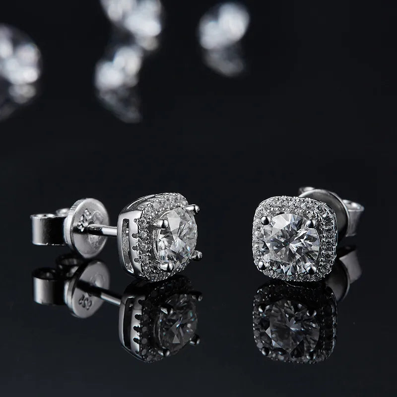 S925 Sterling Silver Rhodium Plated Inlay Round Lab-Grown Diamonds Bracelets Earrings Necklace