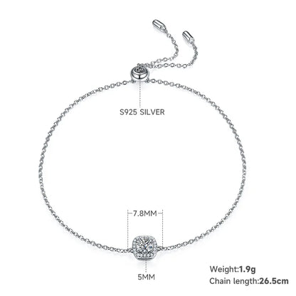 S925 Sterling Silver Rhodium Plated Inlay Round Lab-Grown Diamonds Bracelets Earrings Necklace