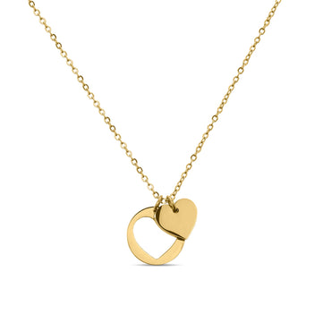 Stainless Steel Heart Cutout Necklace with 2 Extension / SBB0310