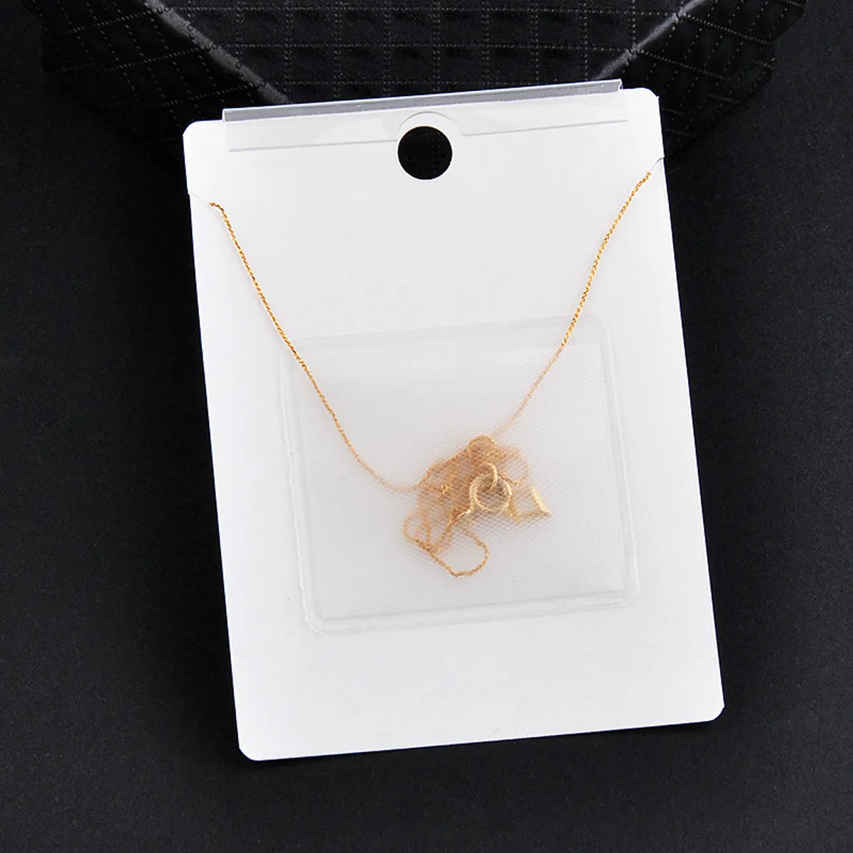 Self-Adhesive Pe Plastic Bag Necklace Paper Card Carrier 4.3*3.7cm