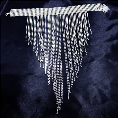 Sexy Shiny Tassel Rhinestone Women'S Necklace