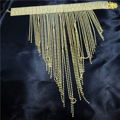 Sexy Shiny Tassel Rhinestone Women'S Necklace