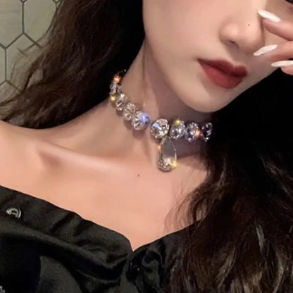 Sexy Shiny Water Droplets Rhinestone Women's Choker