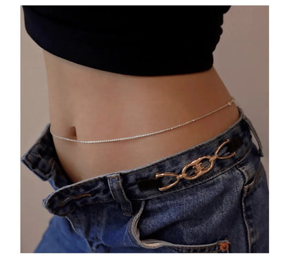 Sexy Solid Color Stainless Steel Women's Waist Chain