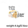 Shell Copper 18K Gold Plated Basic Simple Style Commute Enamel Inlay Butterfly Pearl Shell Zircon Open Rings