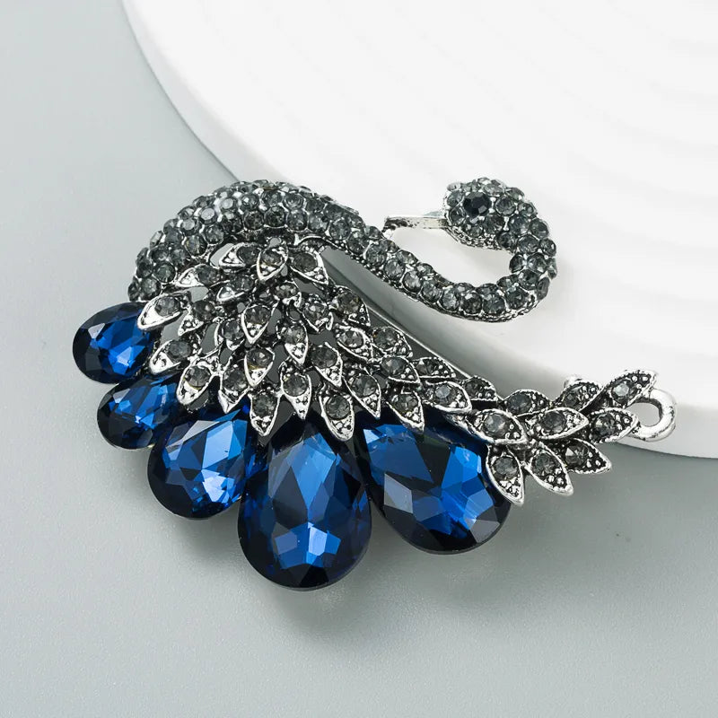 Shining Fashion Female Rhinestone Silk Scarf Buckle Brooch Pin