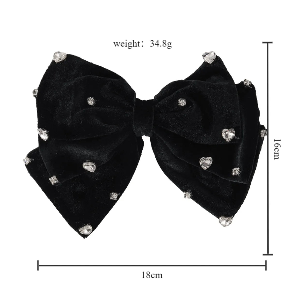 Shiny Bow Knot Cloth Inlay Rhinestones Hair Clip