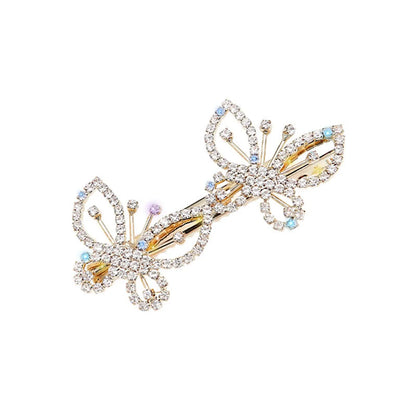 Shiny Butterfly Alloy Plating Rhinestones Hair Clip