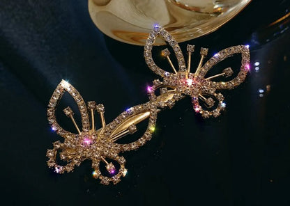 Shiny Butterfly Alloy Plating Rhinestones Hair Clip