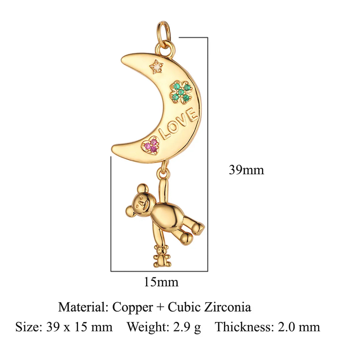 Shiny Clouds Tassel Copper Plating Inlay Zircon 18k Gold Plated Charms Jewelry Accessories