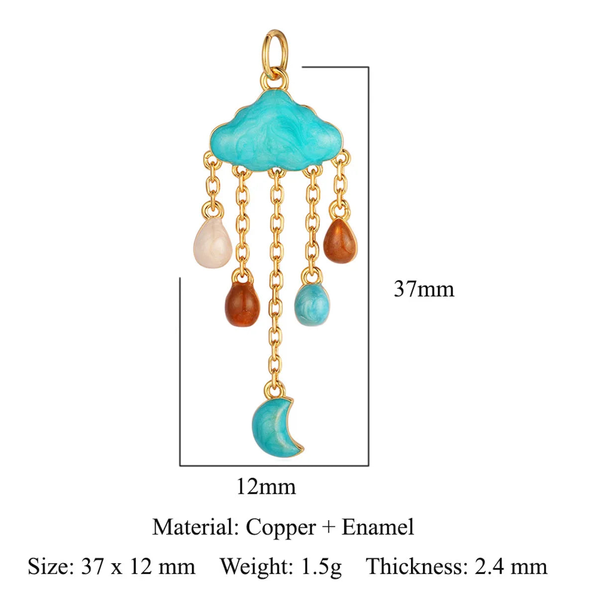 Shiny Clouds Tassel Copper Plating Inlay Zircon 18k Gold Plated Charms Jewelry Accessories