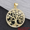 Shiny Devil'S Eye Tree Heart Shape Copper Plating Inlay Zircon 18k Gold Plated Charms