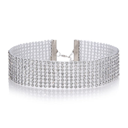 Shiny Geometric Alloy Inlay Rhinestones Women's Choker