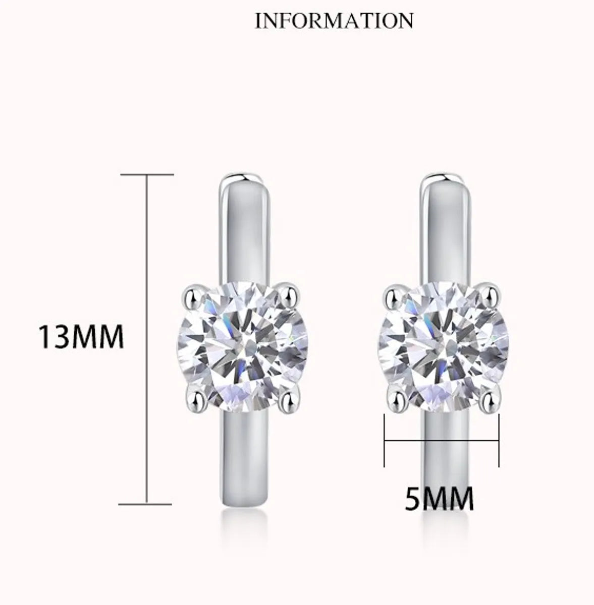 Shiny Geometric Sterling Silver Gra Plating Inlay Moissanite 18k Gold Plated Earrings