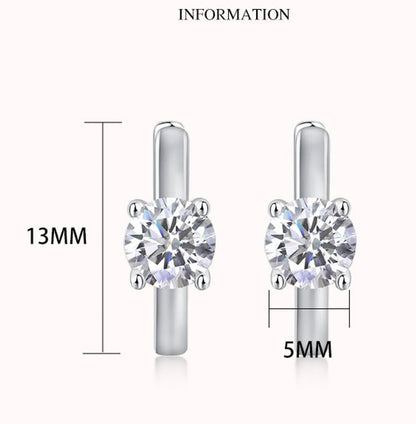 Shiny Geometric Sterling Silver Gra Plating Inlay Moissanite 18k Gold Plated Earrings