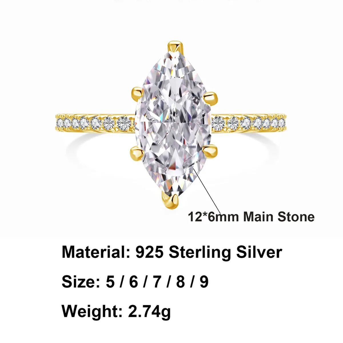 Shiny Irregular The Answer Sterling Silver 14k Gold Plated Gold Plated Rhodium Plated Zircon Rings In Bulk