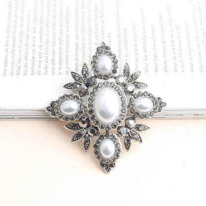 Shiny Pearl Alloy Inlay Rhinestones Women'S Brooches