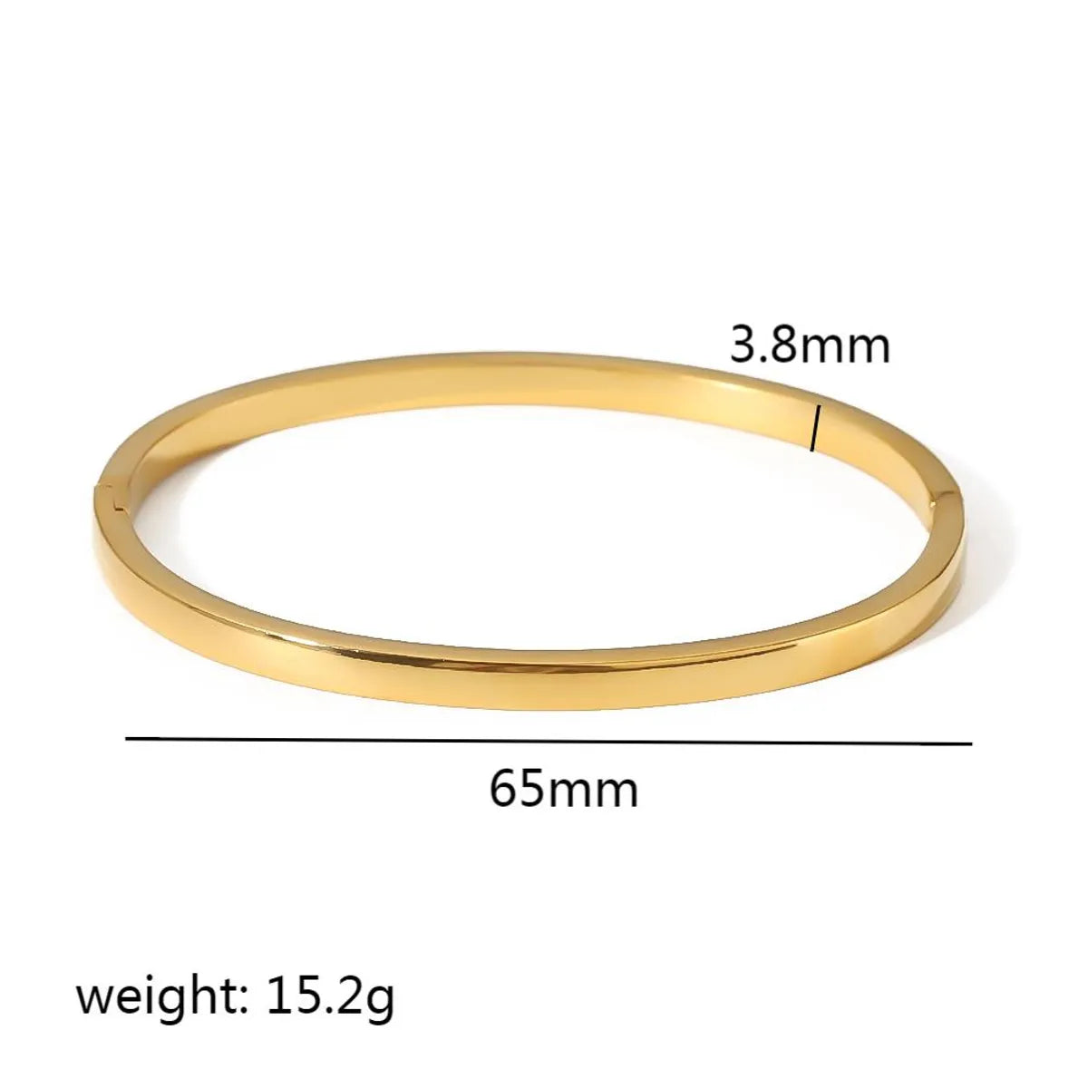 Shiny Solid Color 304 Stainless Steel 18K Gold Plated Bangle In Bulk