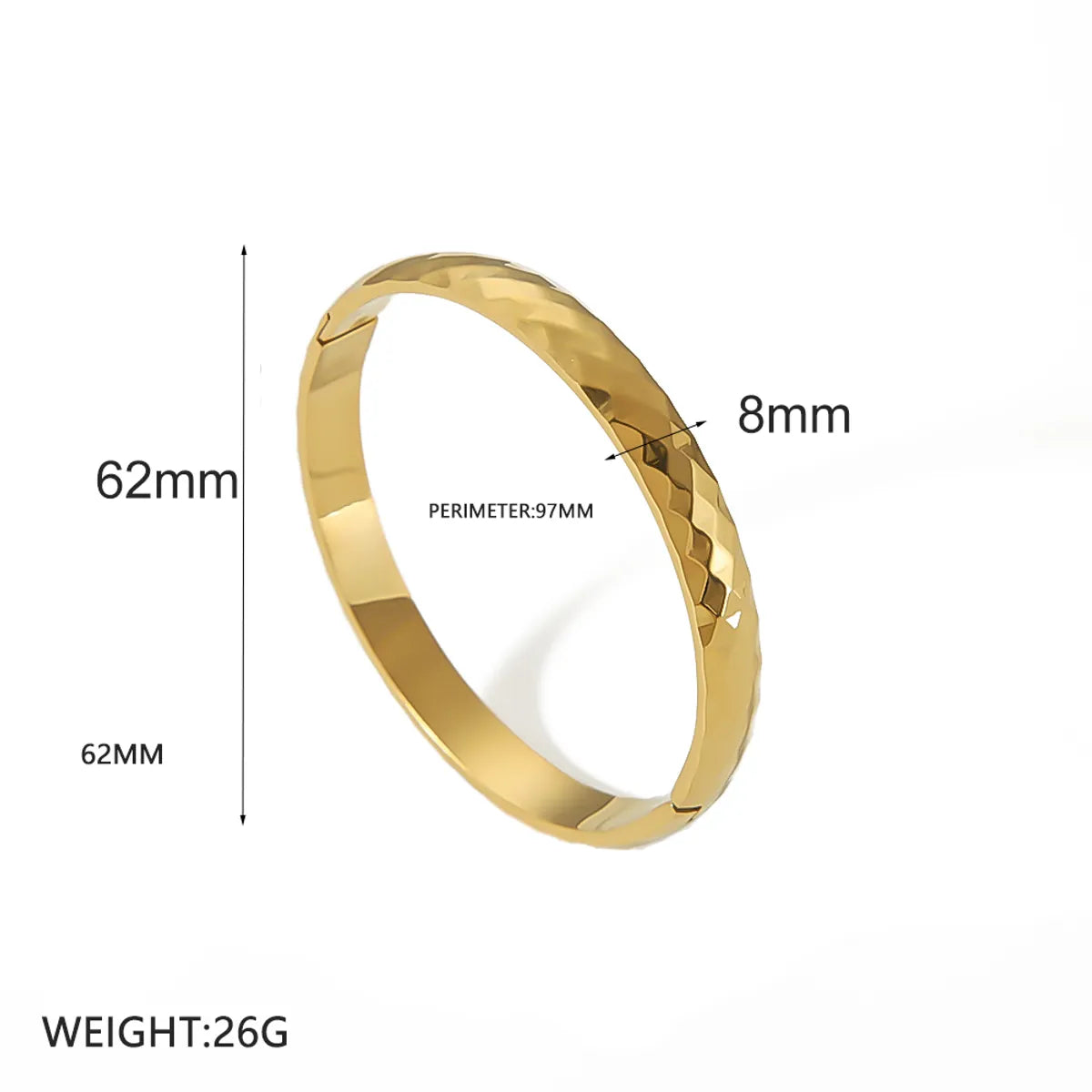 Shiny Solid Color 304 Stainless Steel 18K Gold Plated Bangle In Bulk