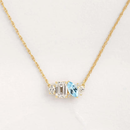 Shiny Solid Color Brass Plating Inlay Zircon Gold Plated Women's Necklace