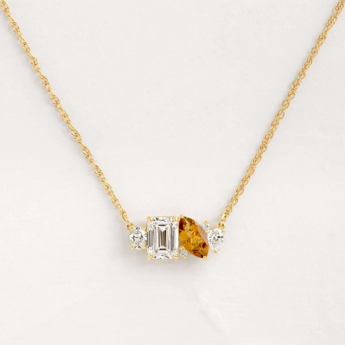 Shiny Solid Color Brass Plating Inlay Zircon Gold Plated Women's Necklace