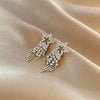 Shiny Star Alloy Inlay Rhinestone Earrings 1 Pair