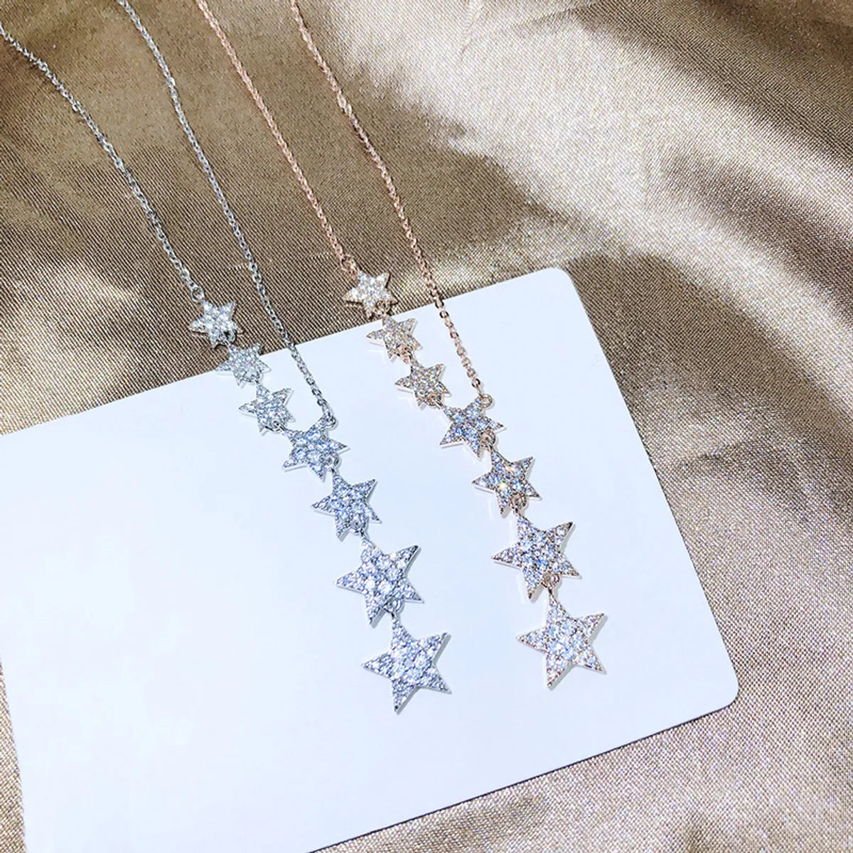 Shiny Star Copper Plating Zircon Necklace