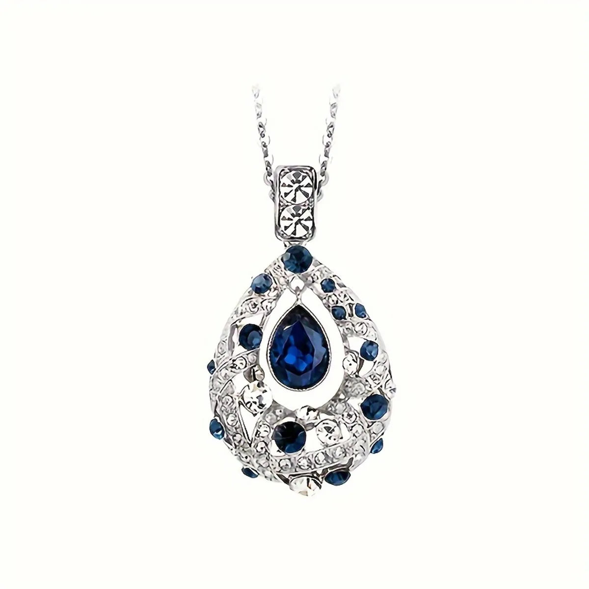 Shiny Water Droplets Alloy Inlay Rhinestones Zircon Women'S Sweater Chain