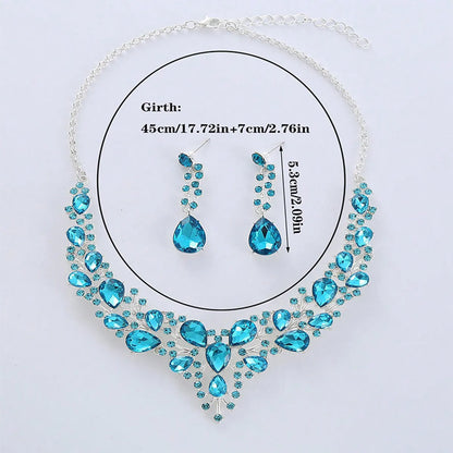 Shiny Water Droplets Zinc Alloy Plating Inlay Zircon Women'S Jewelry Set