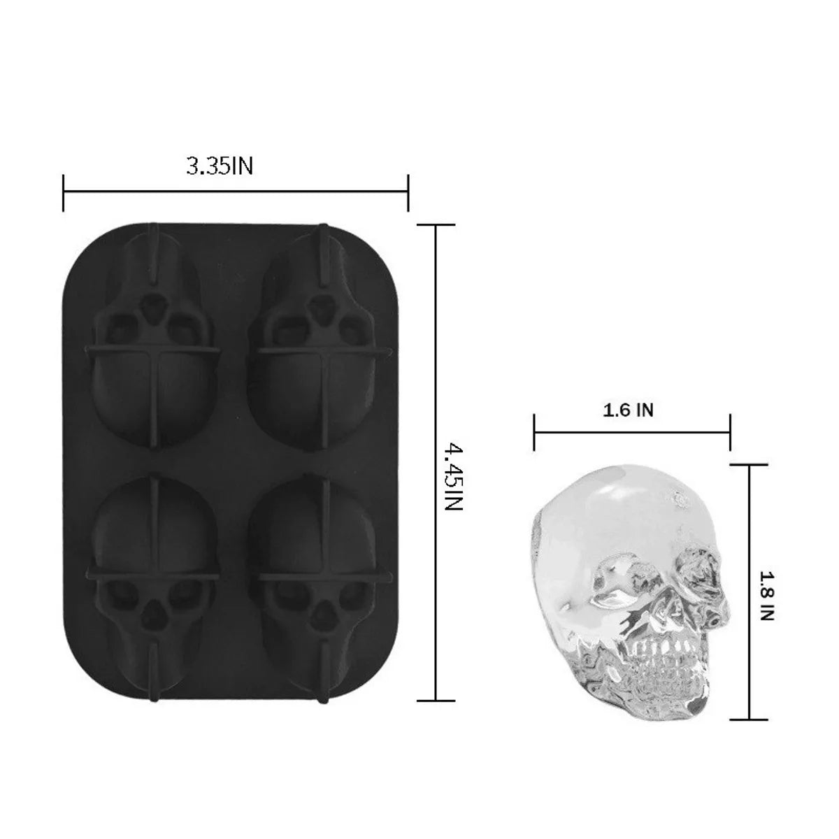 Simple Style Skull Silica Gel Ice Tray