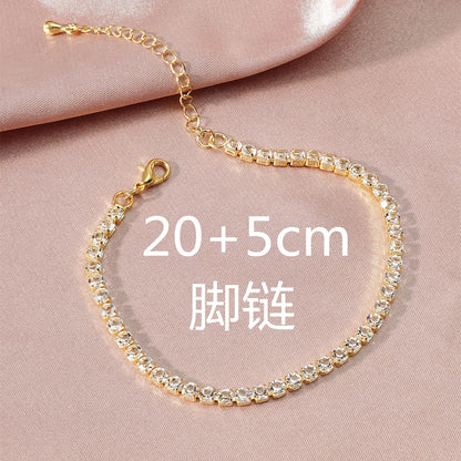 Silver Color Rhinestone Chain Adjustable Anklet Wholesale Gooddiy