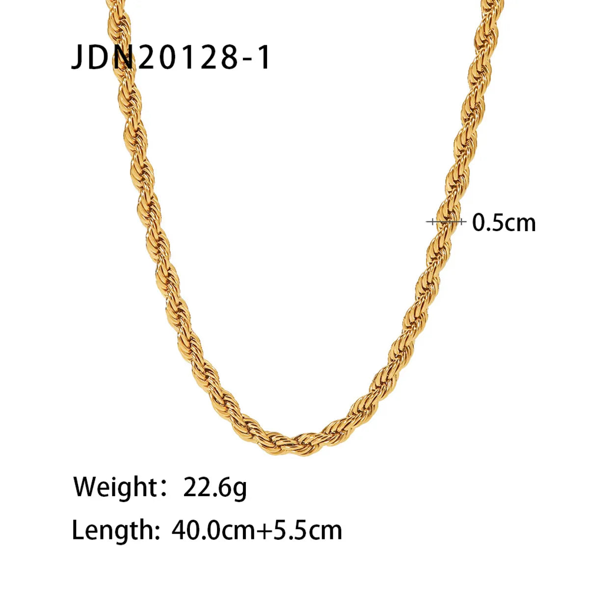 Simple Style Twist Stainless Steel Titanium Steel Plating Gold Plated Necklace