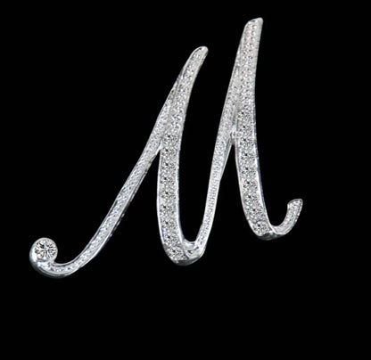 Simple 26 English Alphabet Diamond Brooch Wholesale