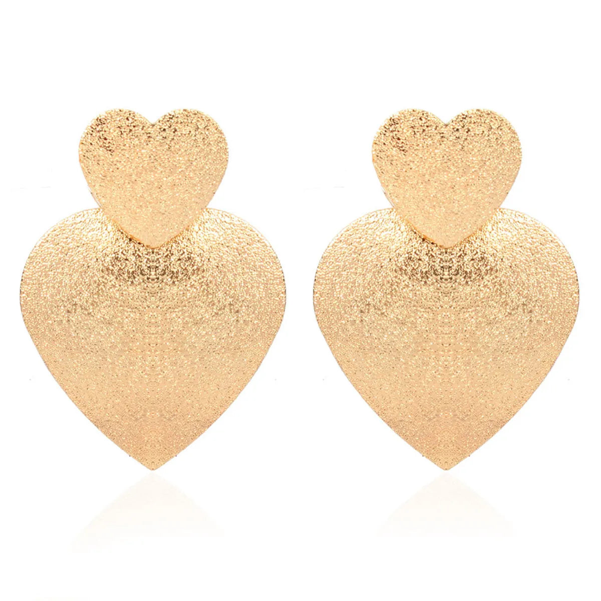 Simple Alloy Geometric Heart Earrings