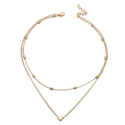 Simple Alloy Heart-Shaped Necklace Nhpf151523