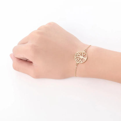 Simple Alloy Life Tree Braided Bracelet Nhhn154668