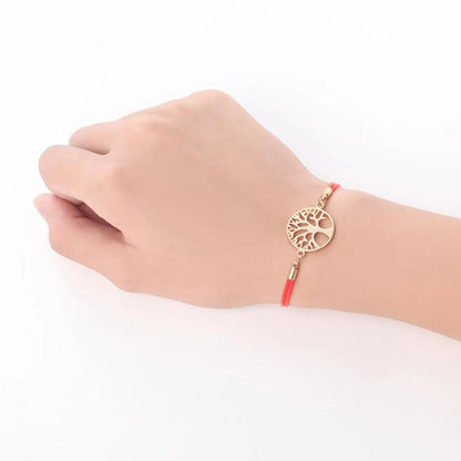 Simple Alloy Life Tree Braided Bracelet Nhhn154668