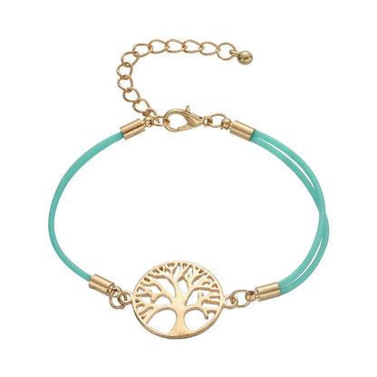 Simple Alloy Life Tree Braided Bracelet Nhhn154668