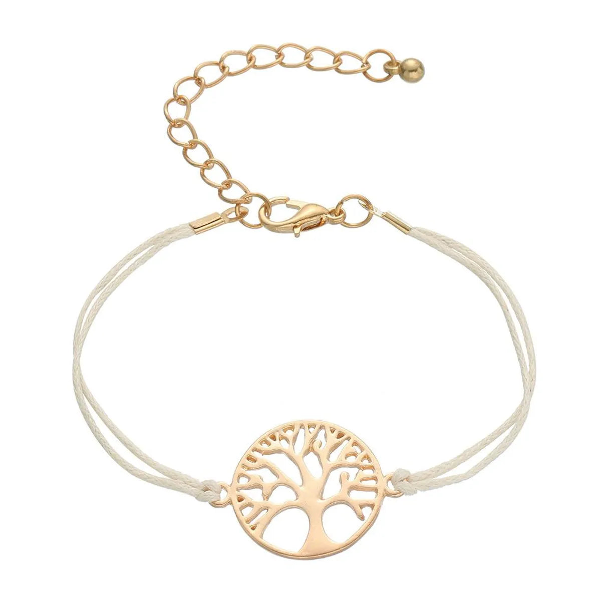 Simple Alloy Life Tree Braided Bracelet Nhhn154668