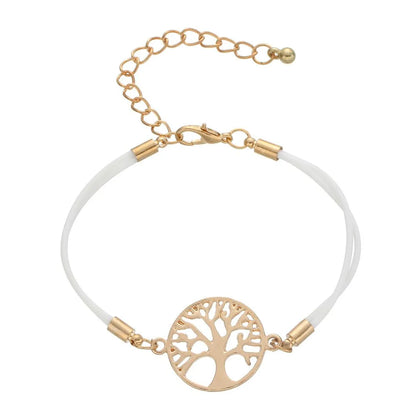 Simple Alloy Life Tree Braided Bracelet Nhhn154668