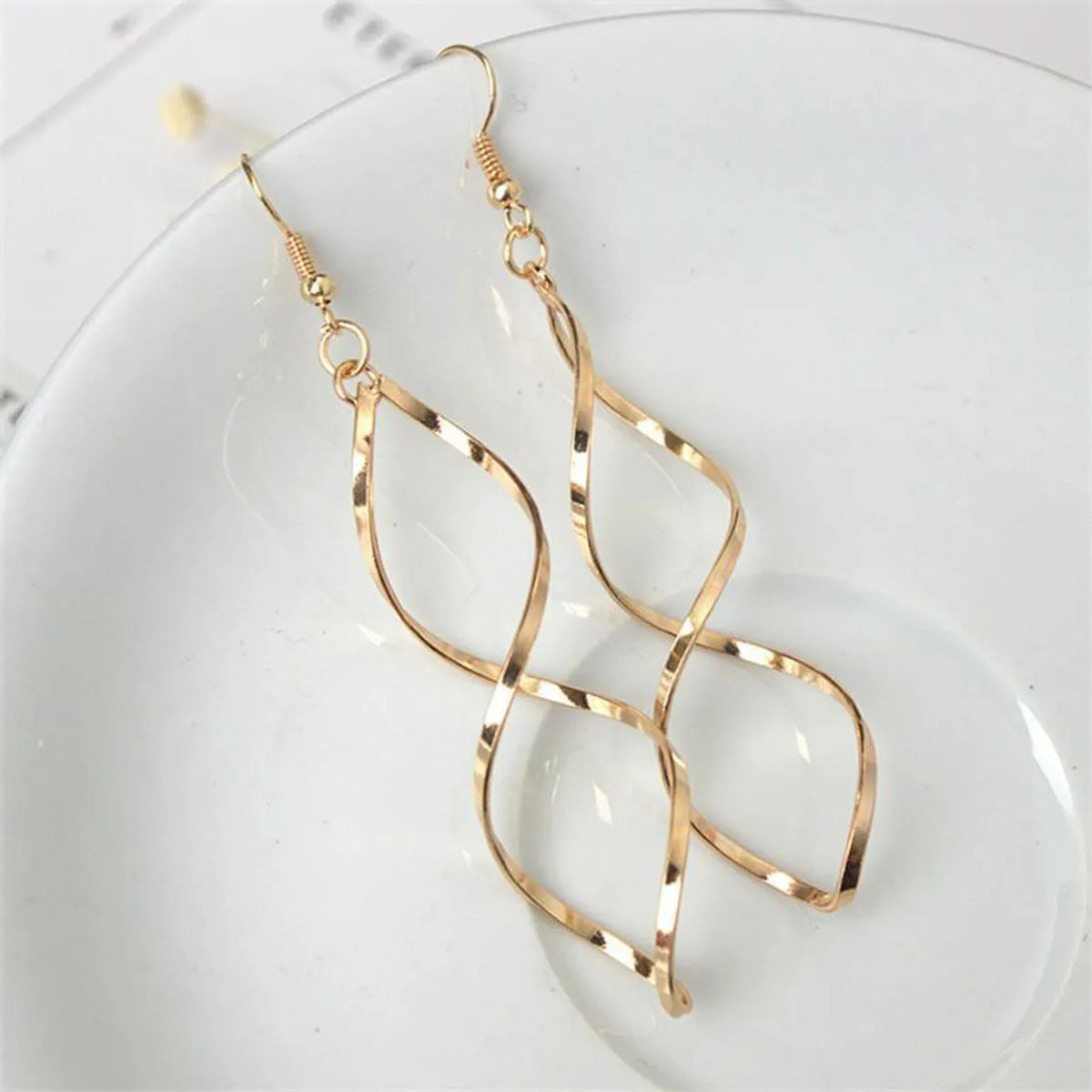 Simple Alloy Spiral Curved Earrings Nhpf145206