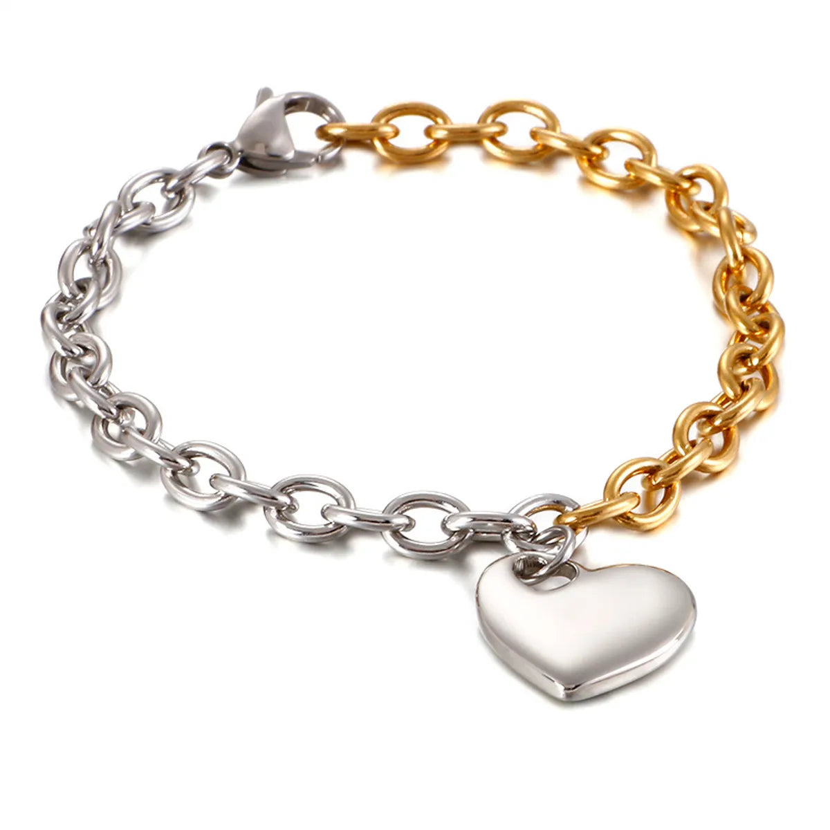 Simple And Creative Gold Stainless Steel Heart Bracelet Wholesale