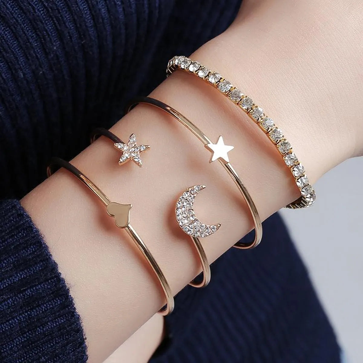 Fashion Star Alloy Plating Artificial Rhinestones Women's