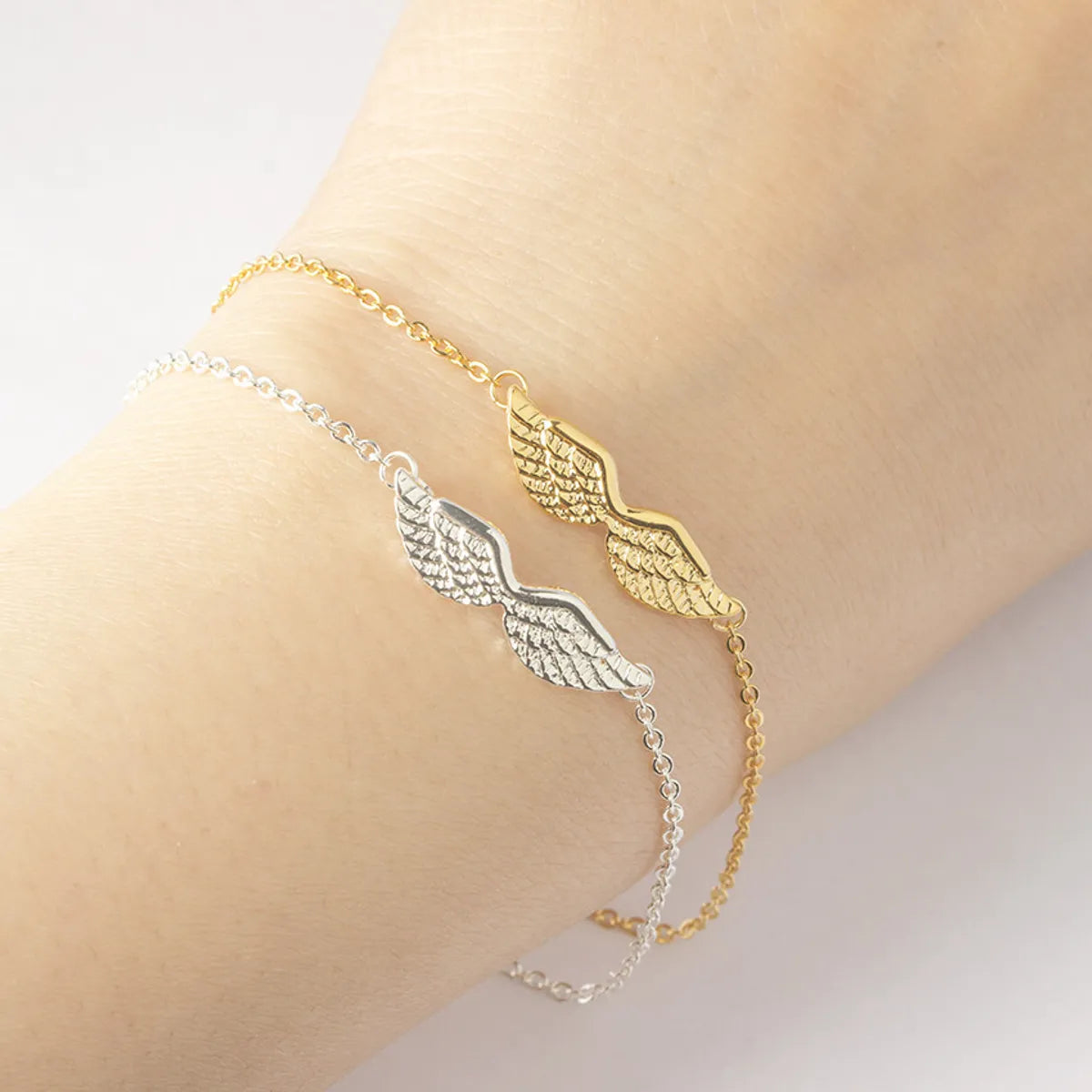 Simple Angel Wings Charm Stainless Steel  Bracelet Wholesale